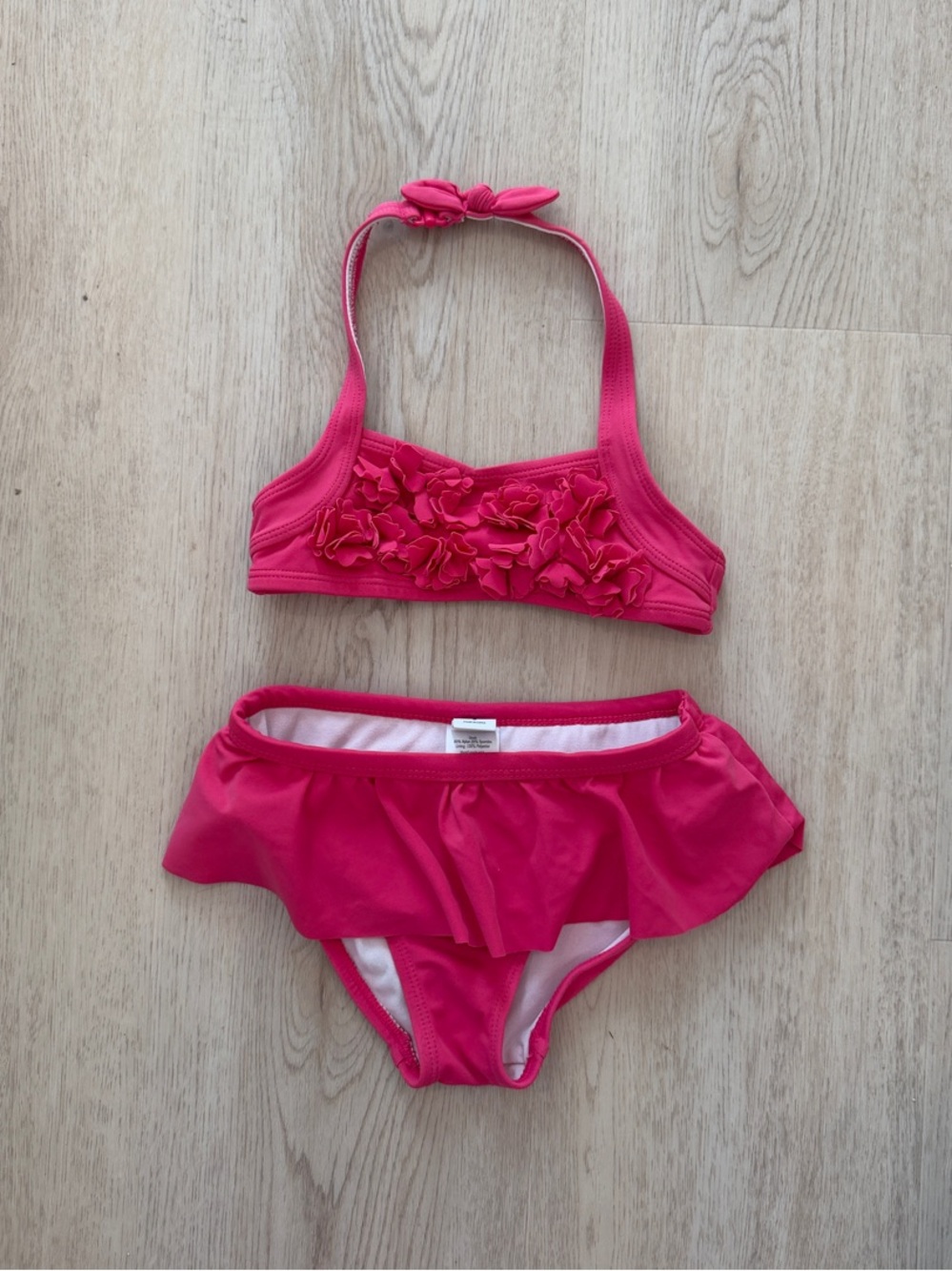 Janie and Jack Hot Pink Floral Ruffle Two-Piece Swim Bikini swimsuit 3